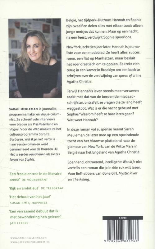Achterkant van Wat ik je niet vertel