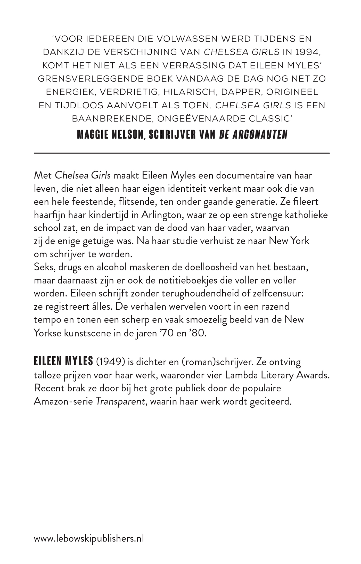 Achterkant van Chelsea Girls