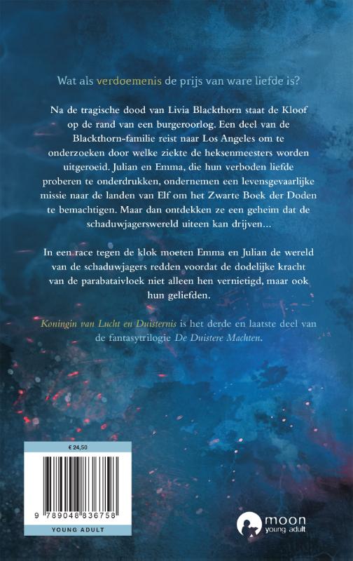 Achterkant van Koningin van Lucht en Duisternis
