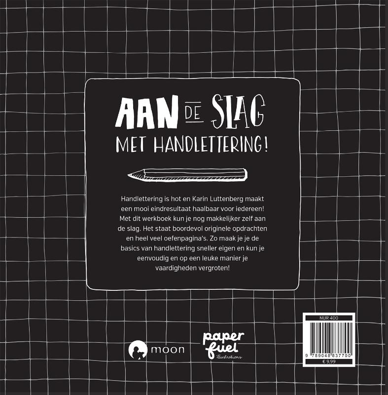 Achterkant van Werkboek handlettering doe je zo!