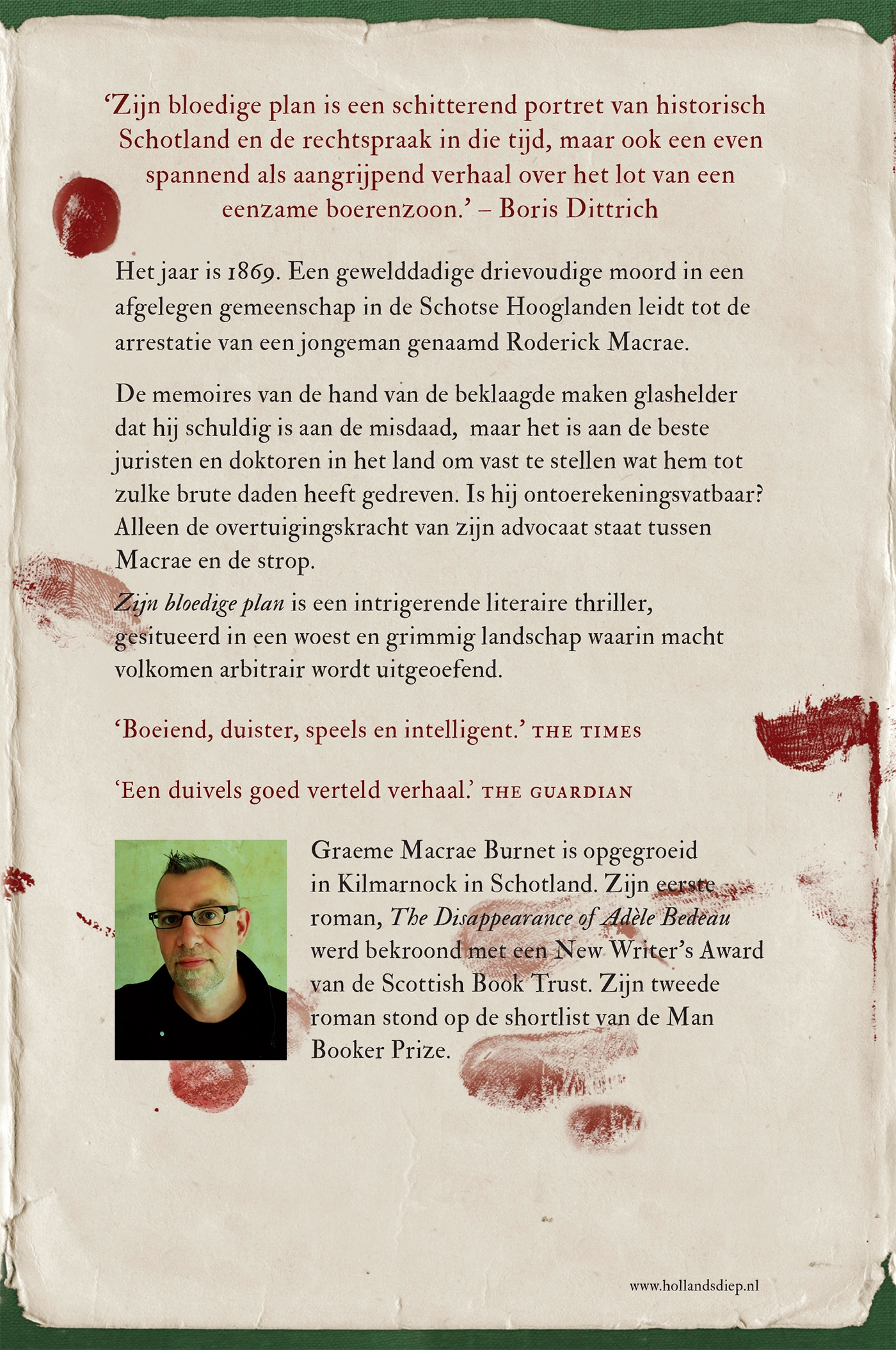 Achterkant van Zijn bloedige plan
