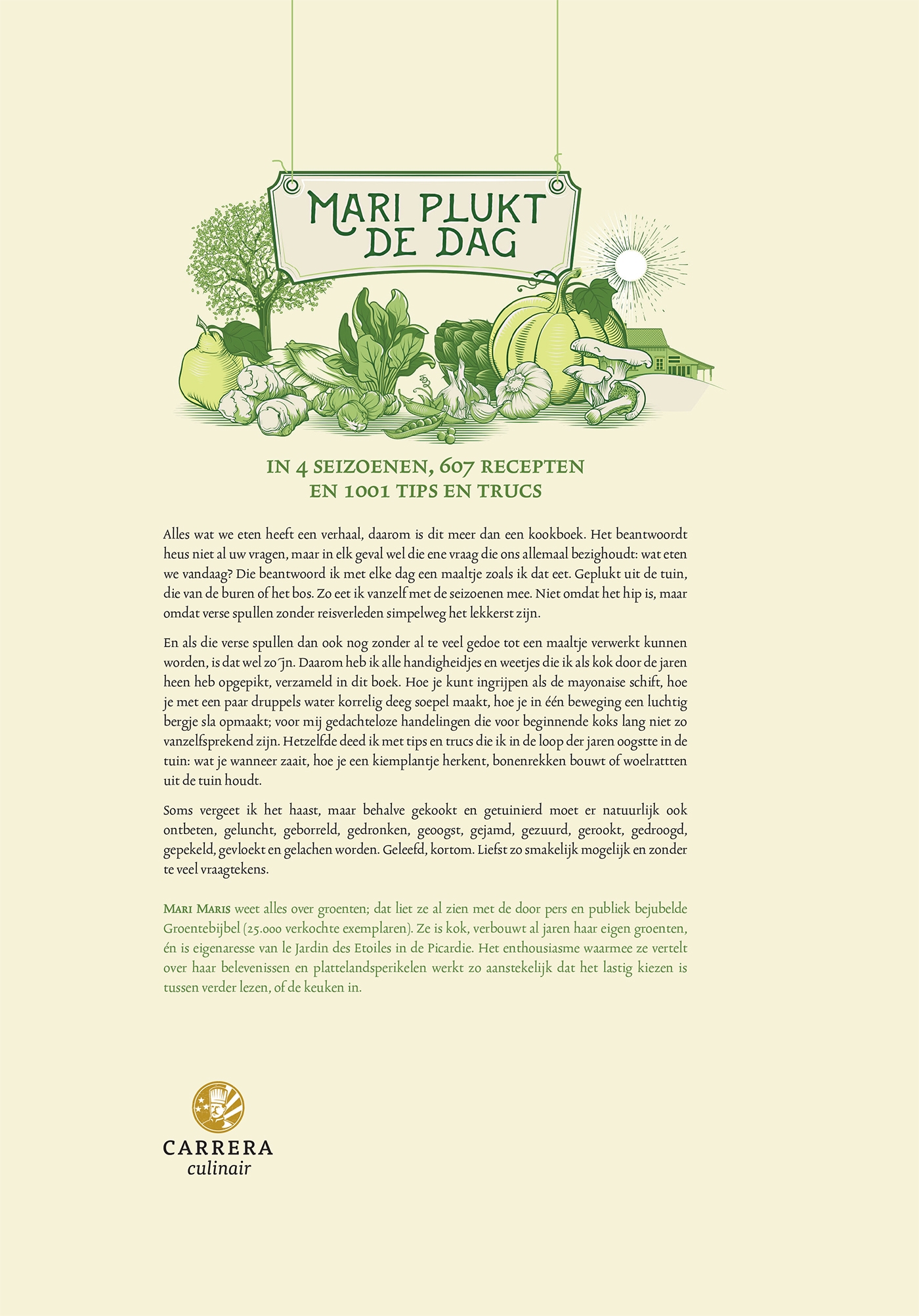 Achterkant van Mari plukt de dag