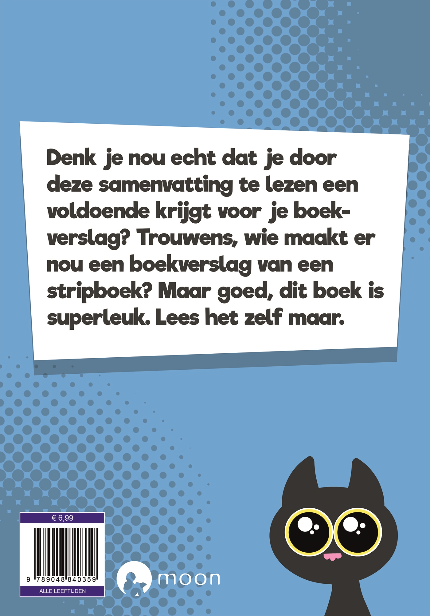 Achterkant van Dylan Haegens stripboek