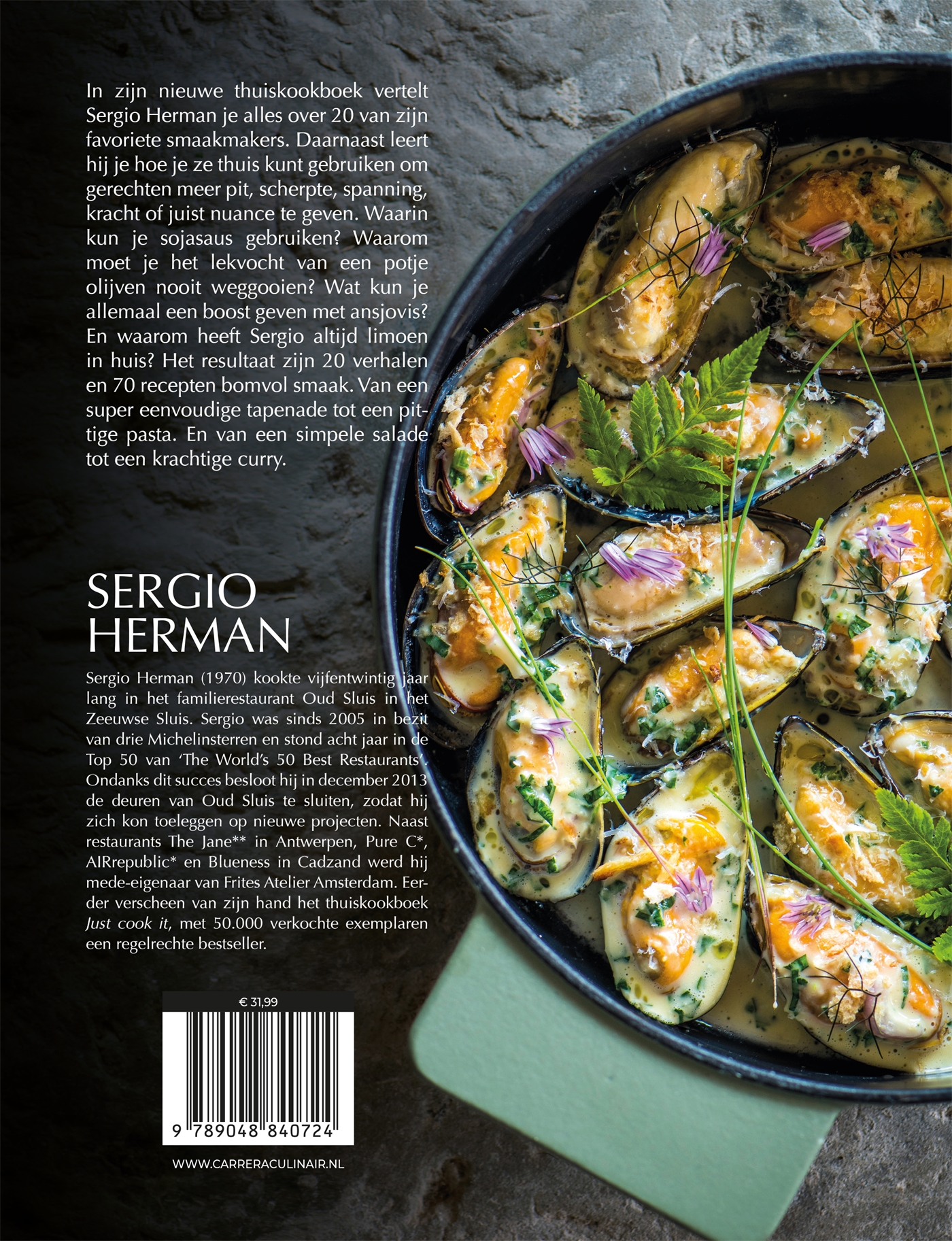 Achterkant van Sergio's smaakmakers