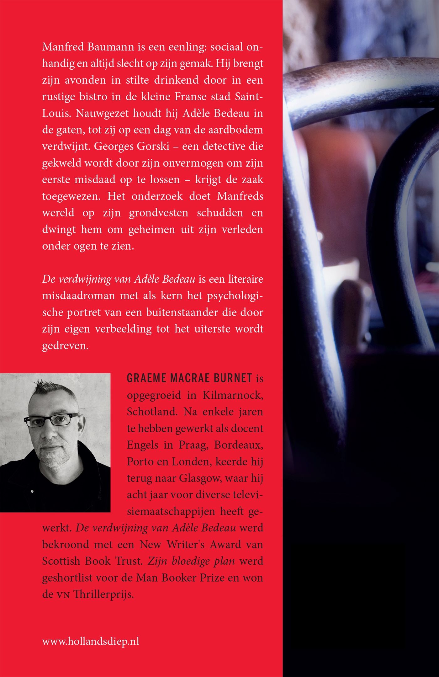Achterkant van De verdwijning van Adèle Bedeau