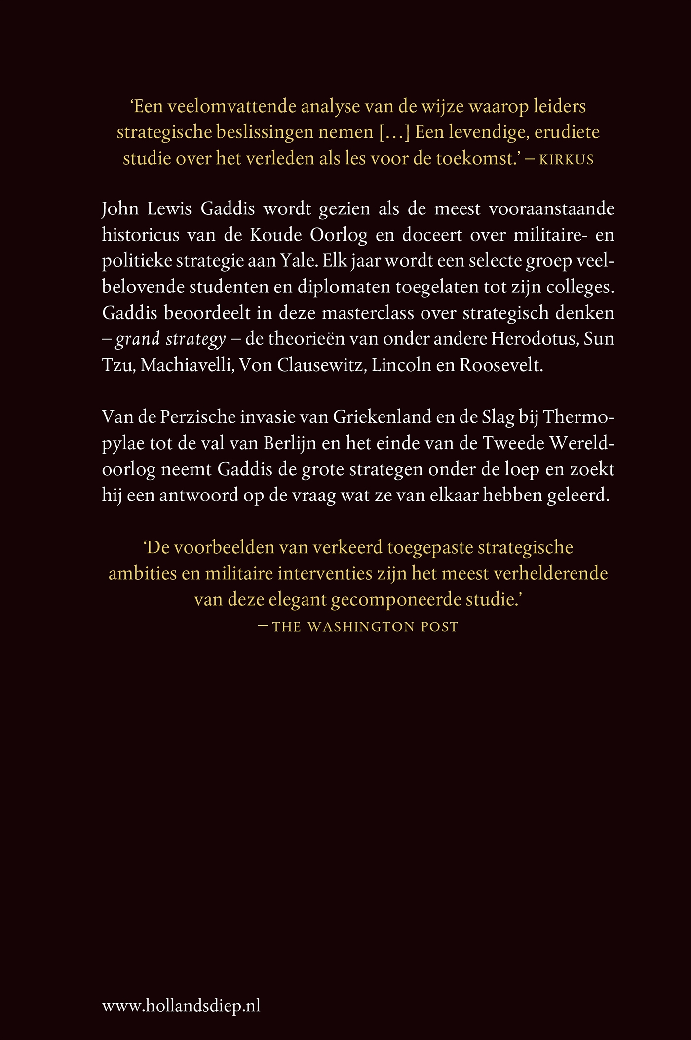Achterkant van Over strategisch denken