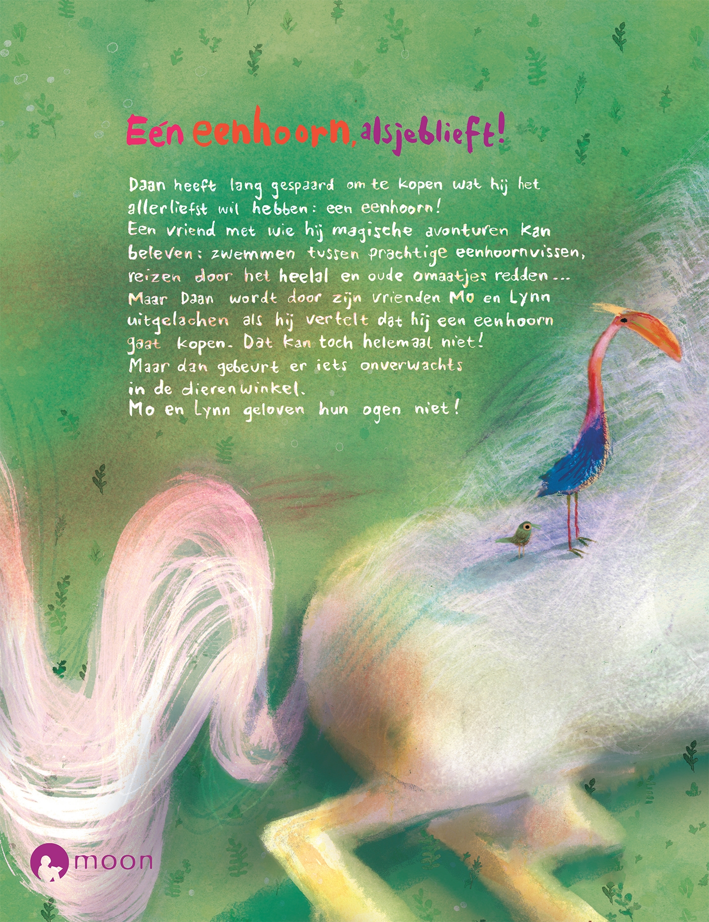 Achterkant van Eén eenhoorn, alsjeblieft