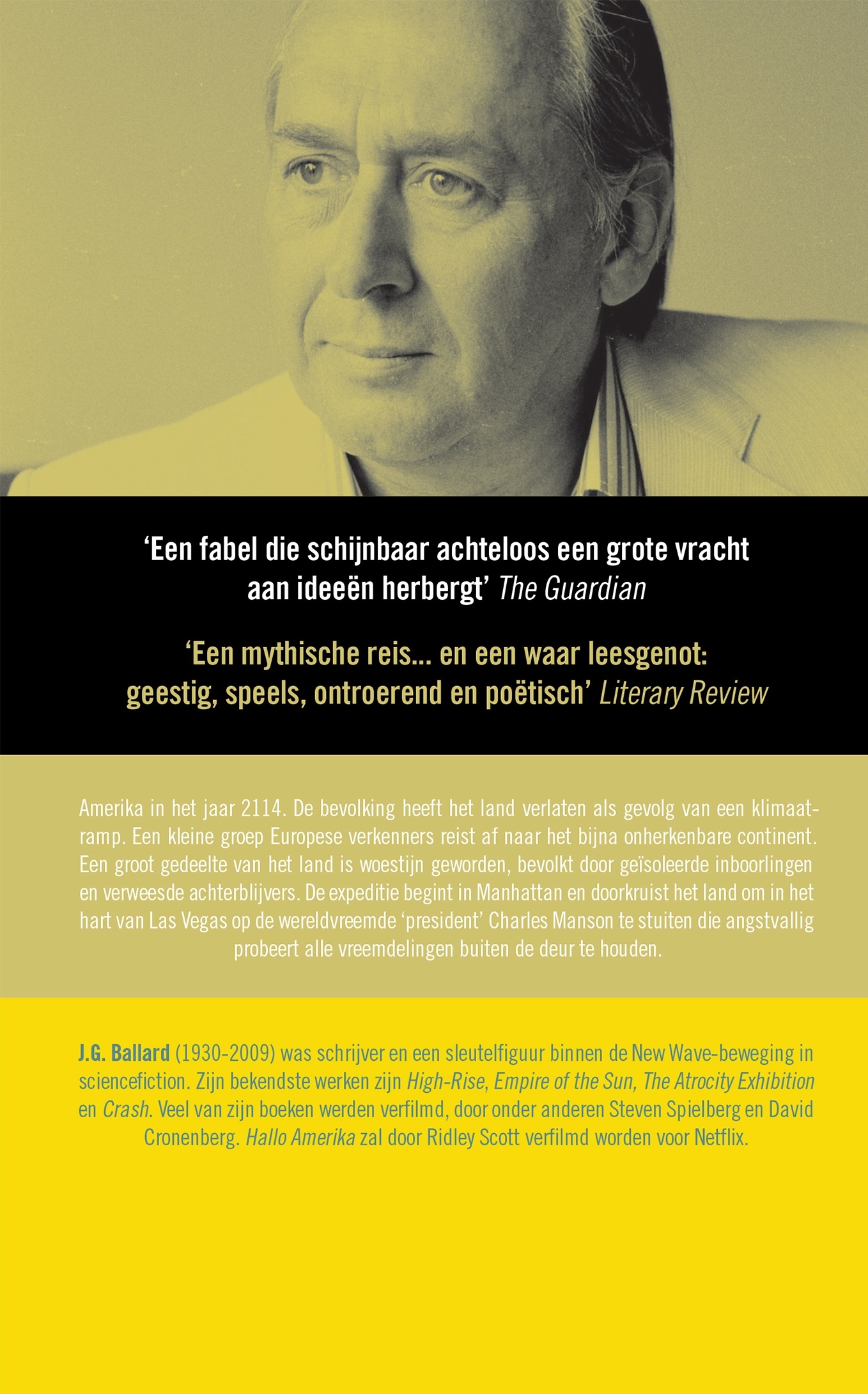 Achterkant van Hallo Amerika