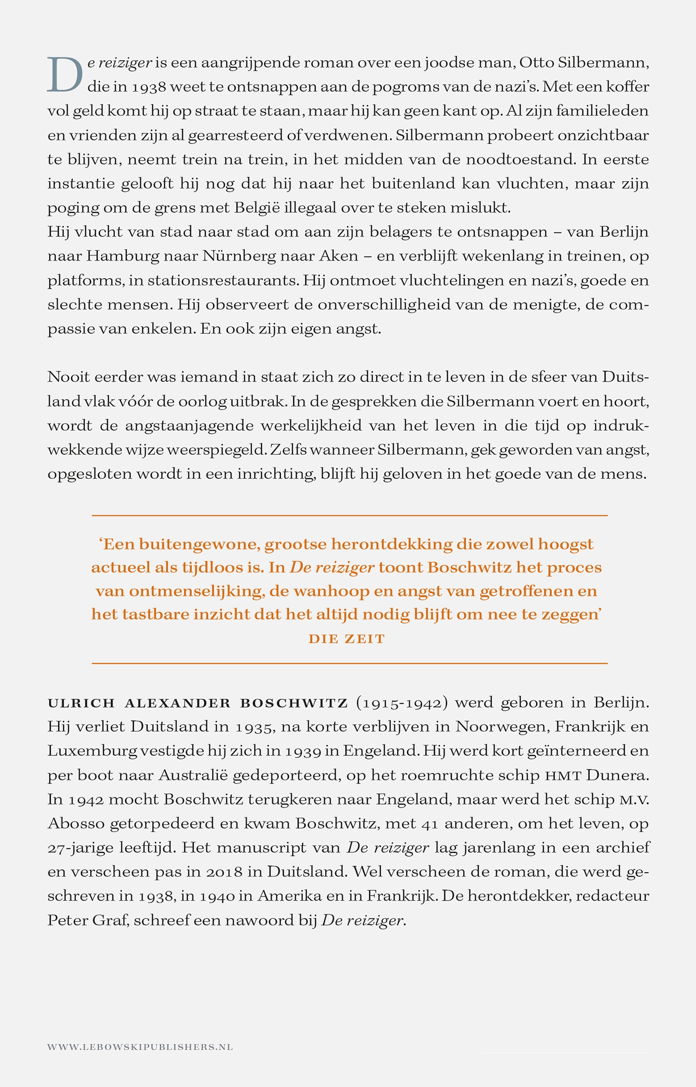 Achterkant van De reiziger