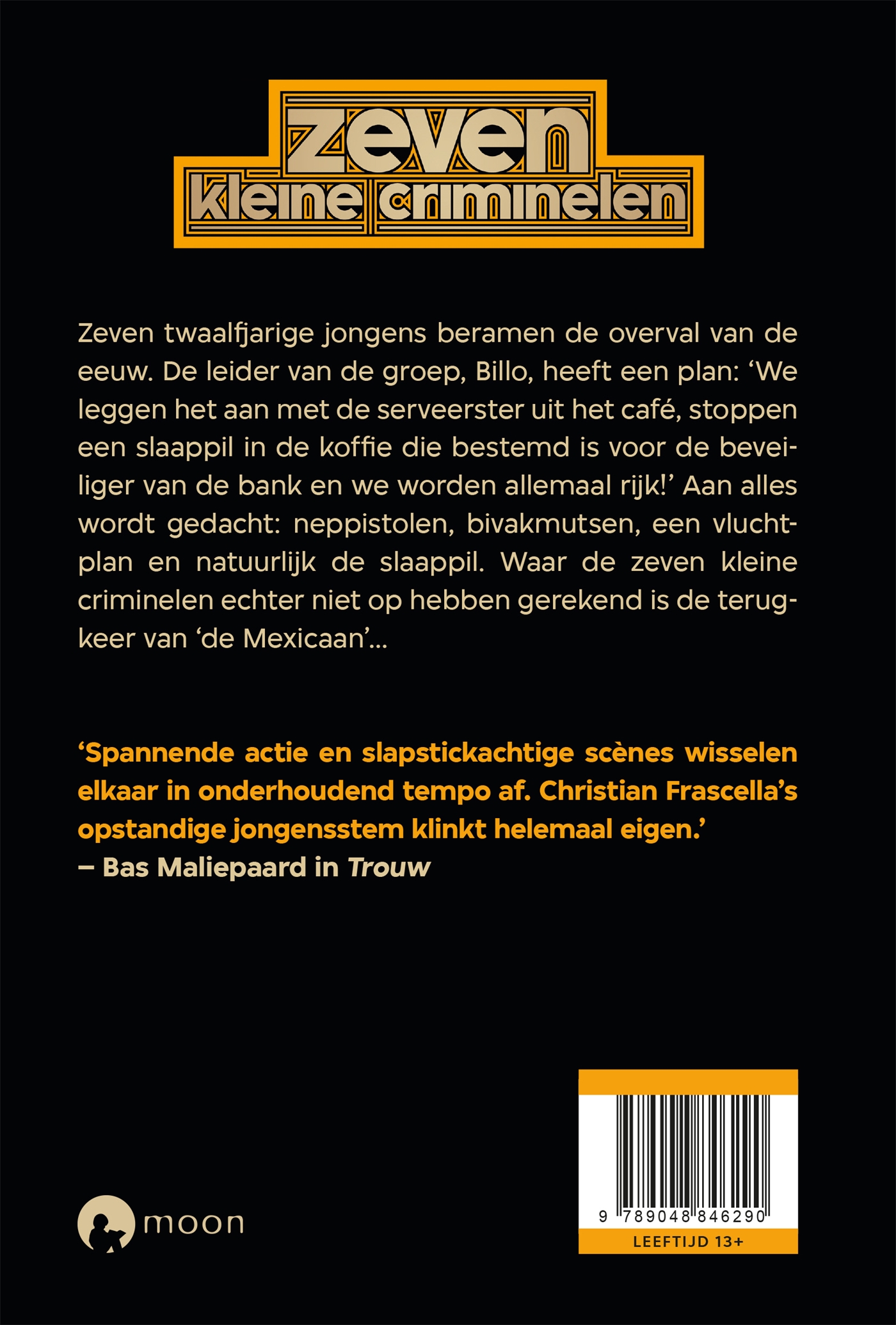 Achterkant van Zeven kleine criminelen