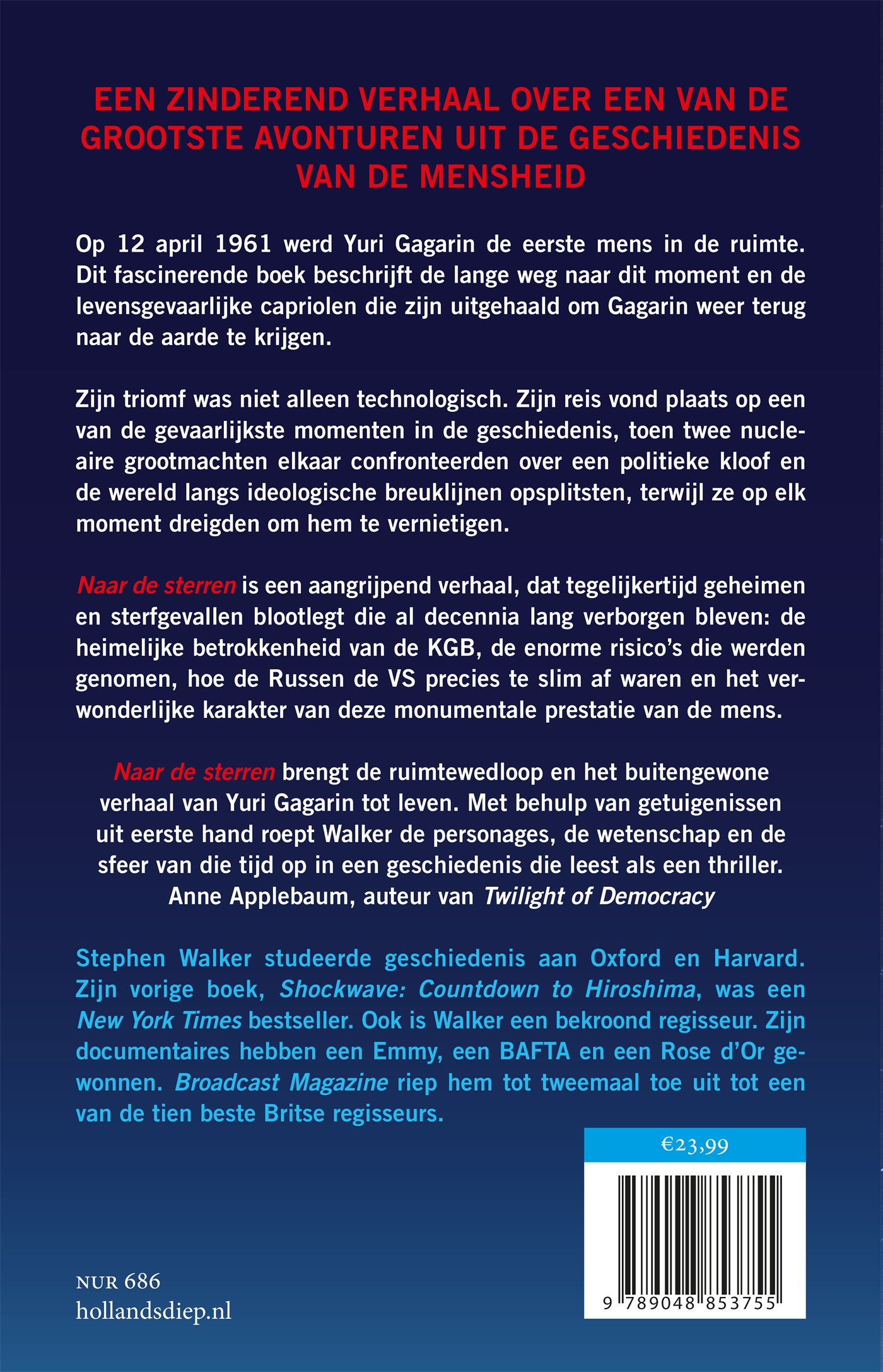 Achterkant van Naar de sterren