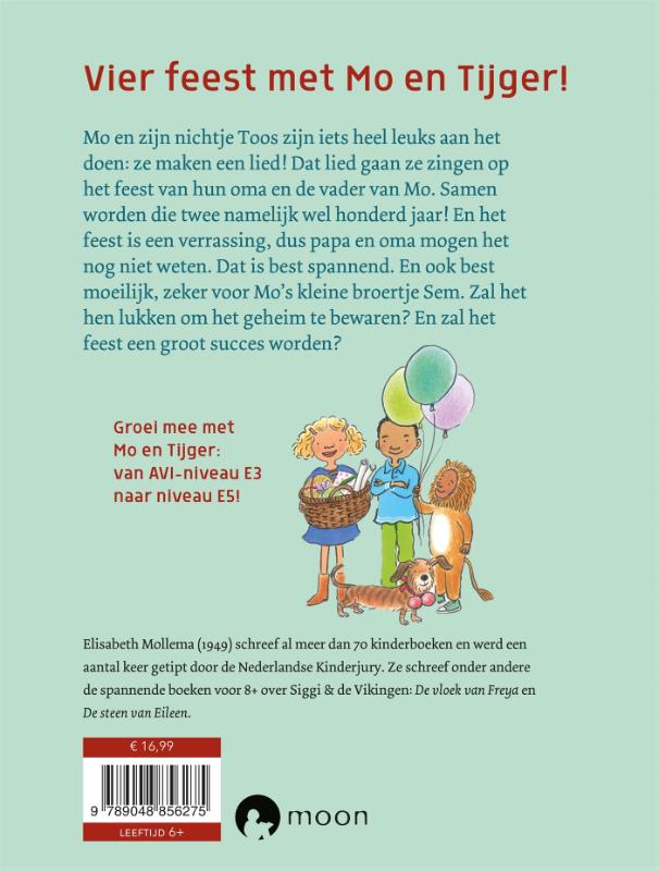 Achterkant van Mo en Tijger vieren feest