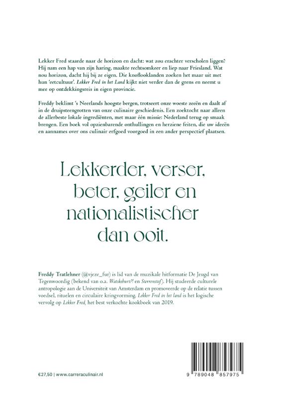 Achterkant van Lekker Fred in het land