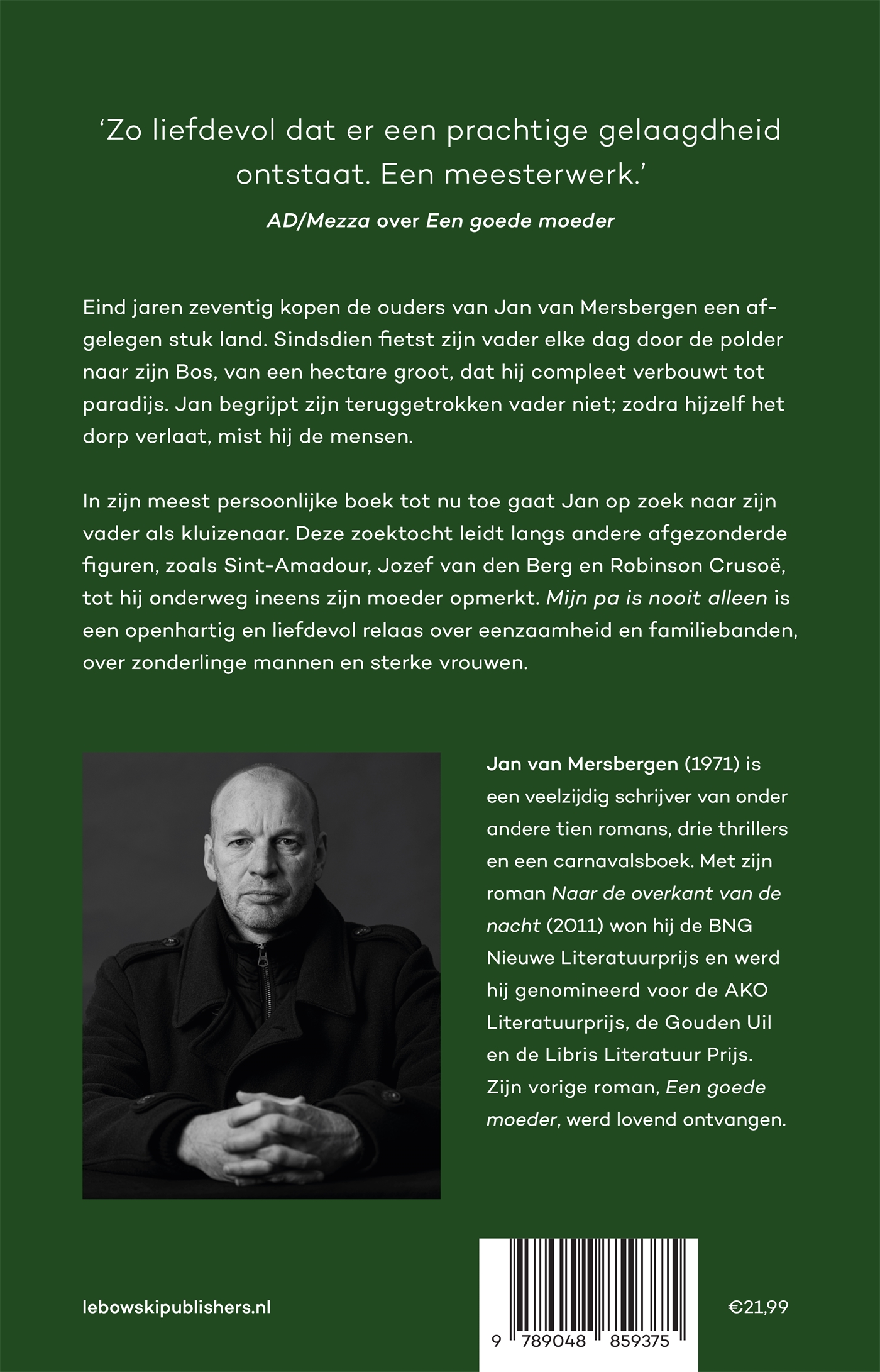 Achterkant van Mijn pa is nooit alleen