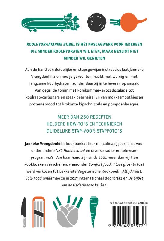 Achterkant van Koolhydraatarme bijbel