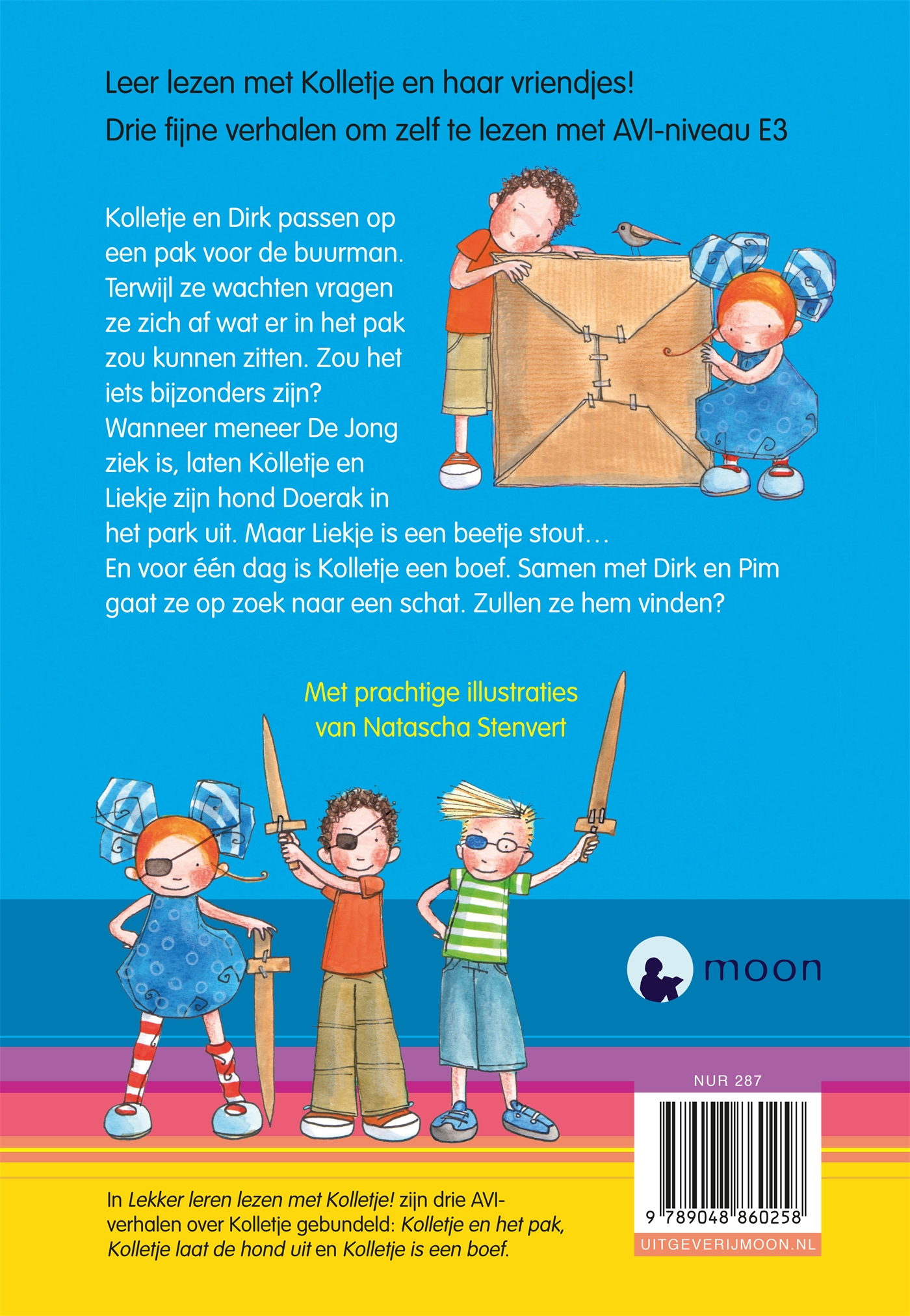 Achterkant van Lekker leren lezen met Kolletje!