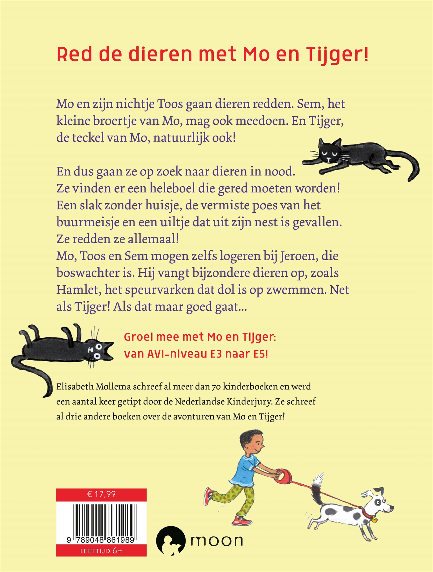 Achterkant van Mo en Tijger redden de dieren