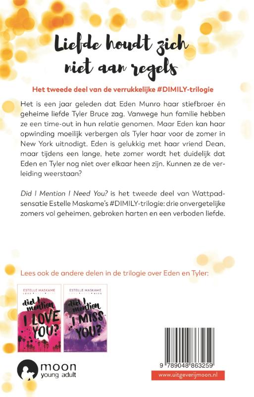 Achterkant van Did I Mention I Need You?