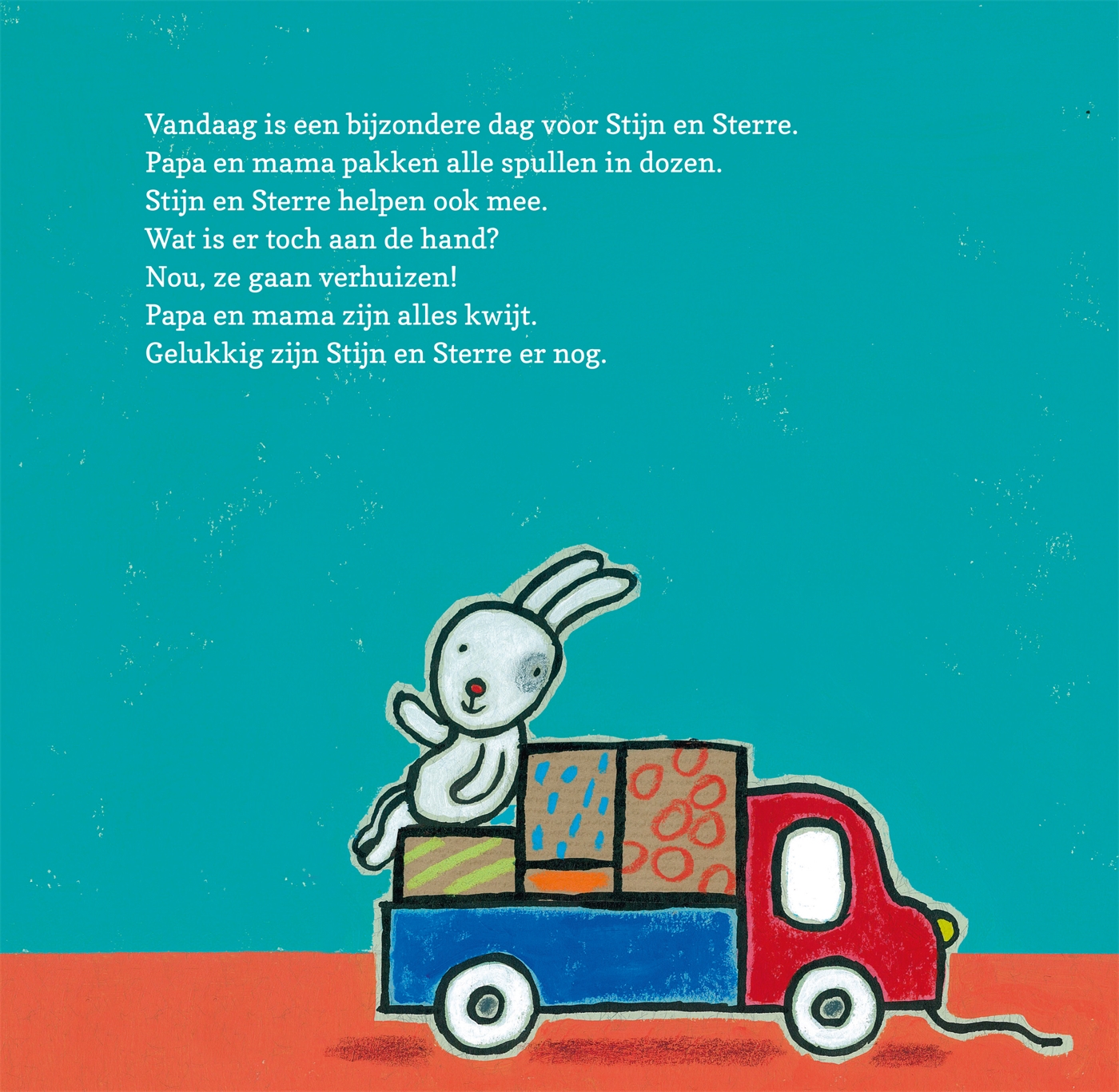 Achterkant van Vandaag gaan we verhuizen