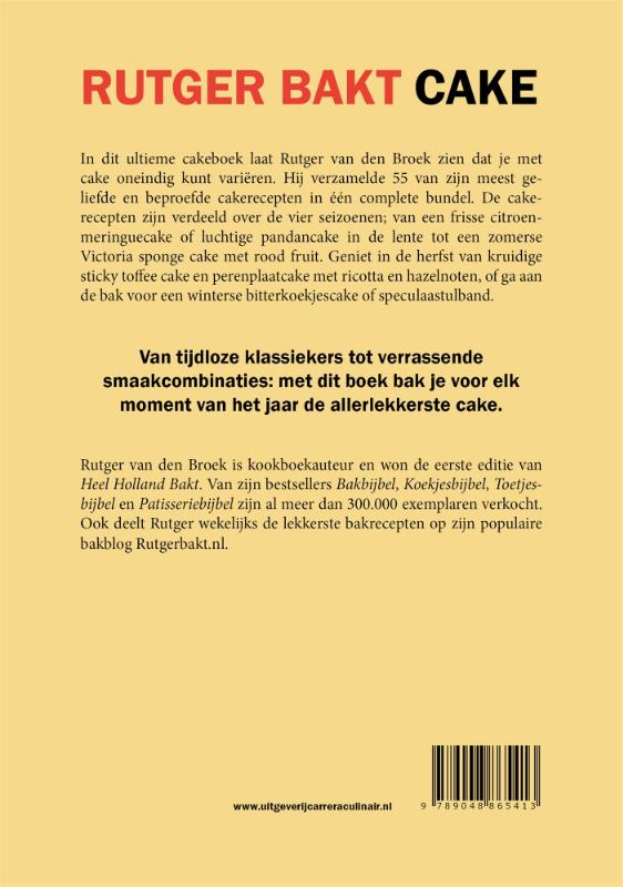 Achterkant van Rutger bakt; Cake