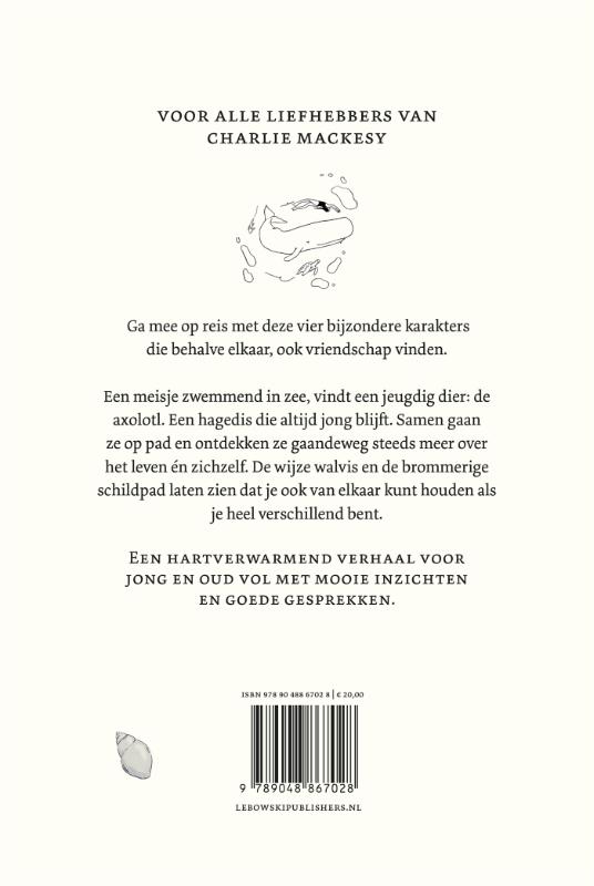 Achterkant van Het meisje, de walvis, de schildpad en de axolotl