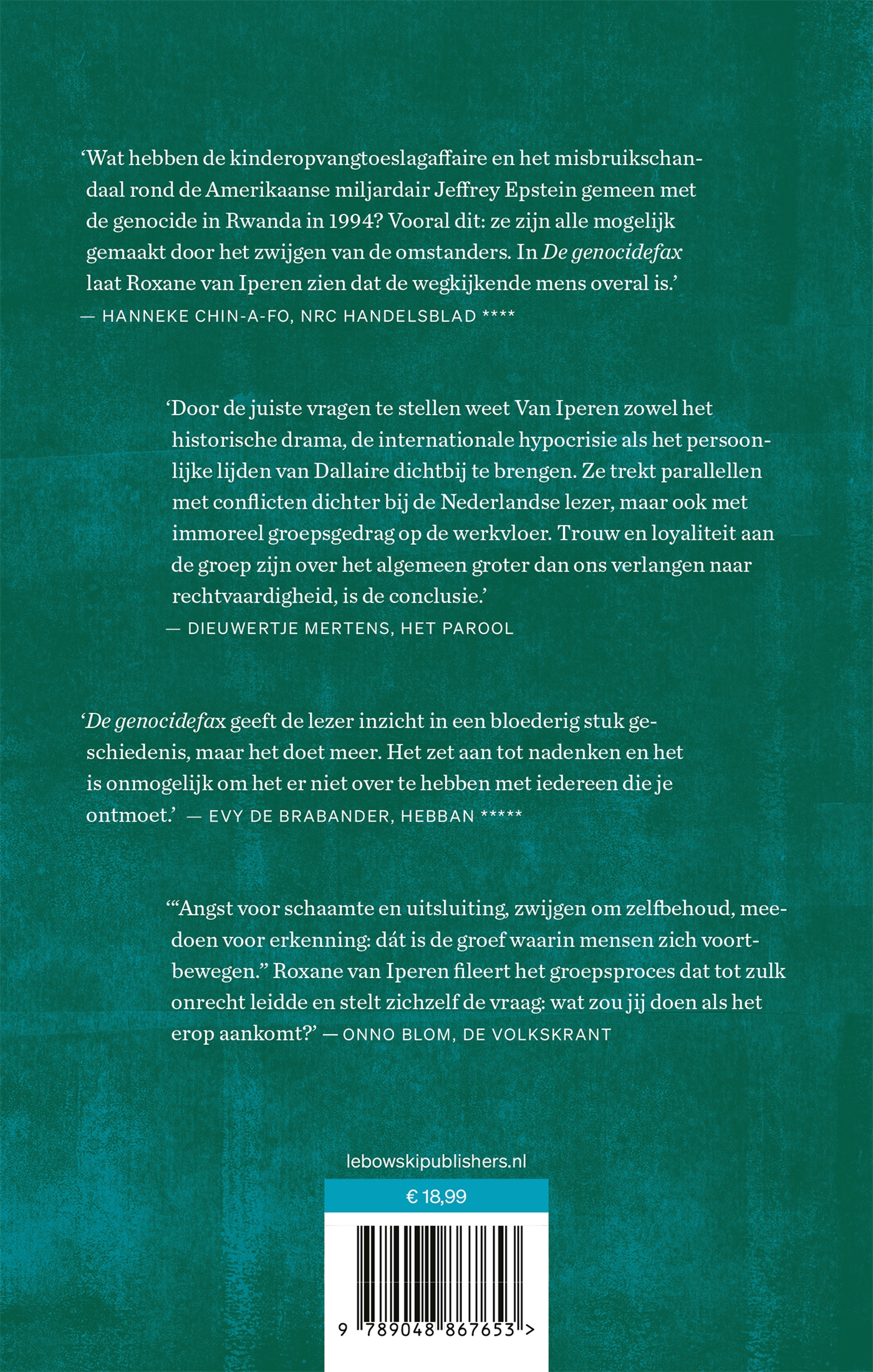 Achterkant van De genocidefax