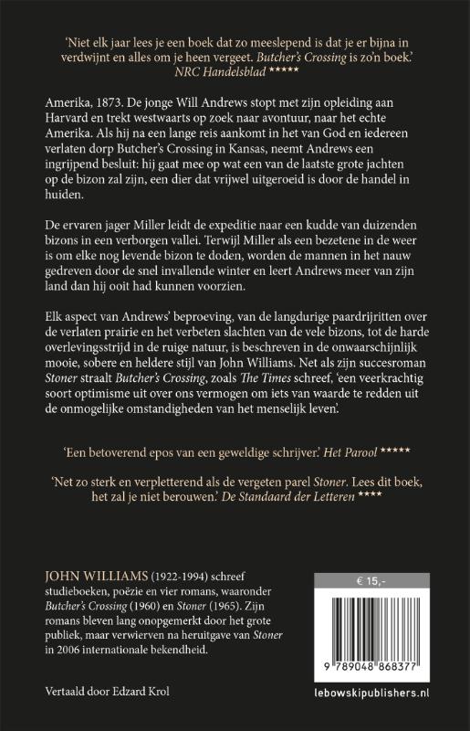 Achterkant van Butcher's Crossing