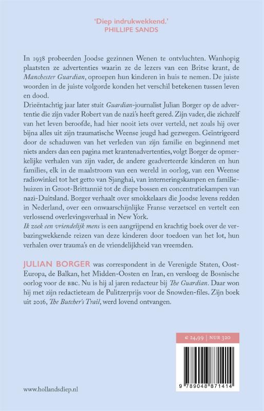 Achterkant van Ik zoek een vriendelijk mens