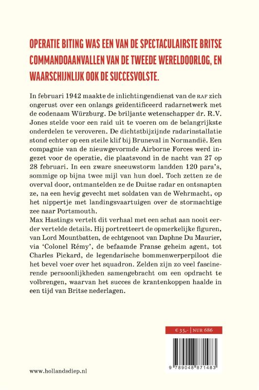 Achterkant van Operatie Biting
