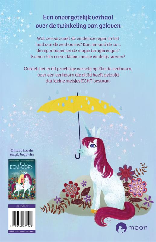 Achterkant van Elin de eenhoorn en de droom die uitkwam
