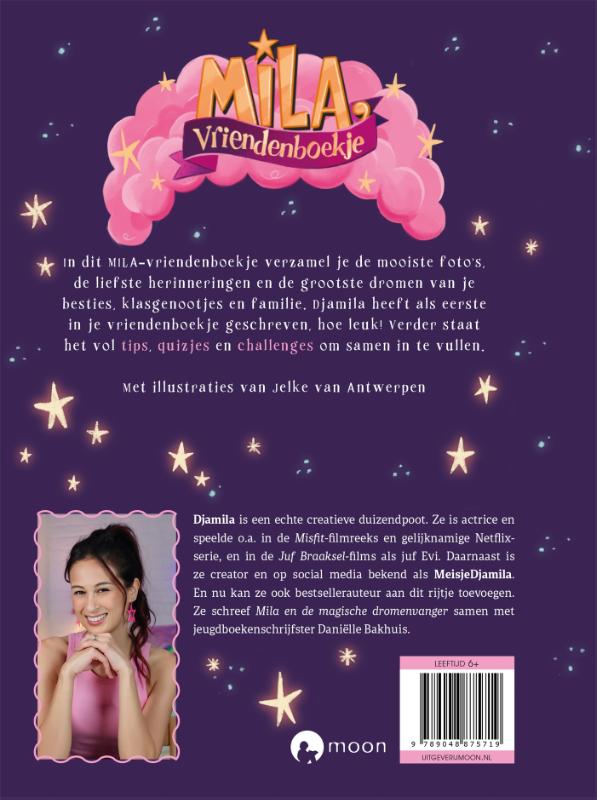 Achterkant van Mila vriendenboekje