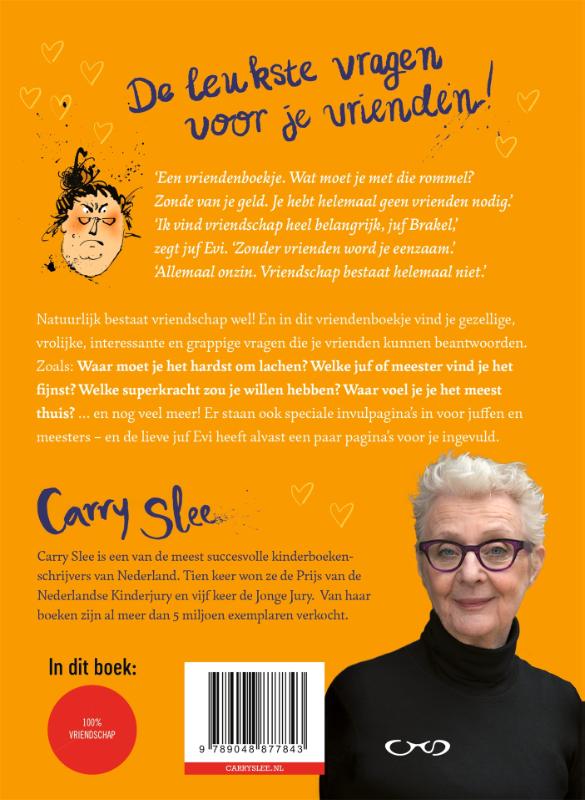 Achterkant van Juf Braaksel vriendenboekje
