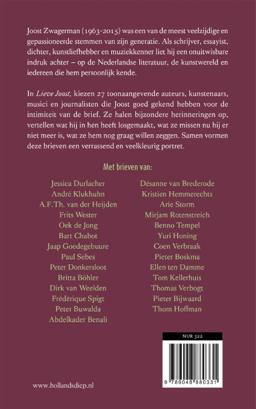 Achterkant van Lieve Joost,
