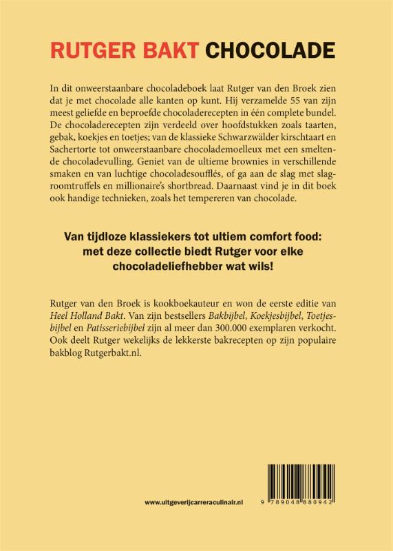 Achterkant van Rutger bakt; Chocolade