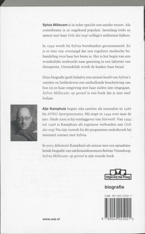 Achterkant van Sylvia Millecam: op gevoel