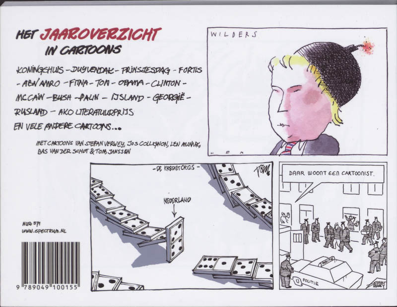 Achterkant van 2008 opgetekend