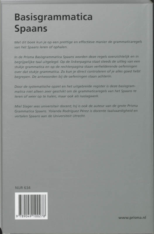 Achterkant van Spaans