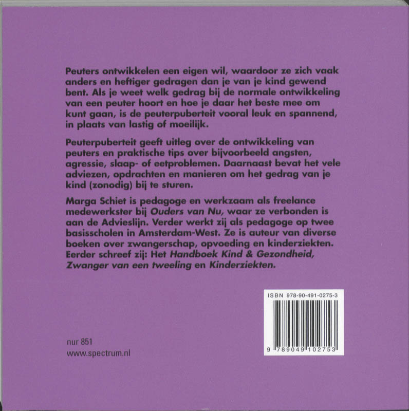 Achterkant van Peuterpuberteit