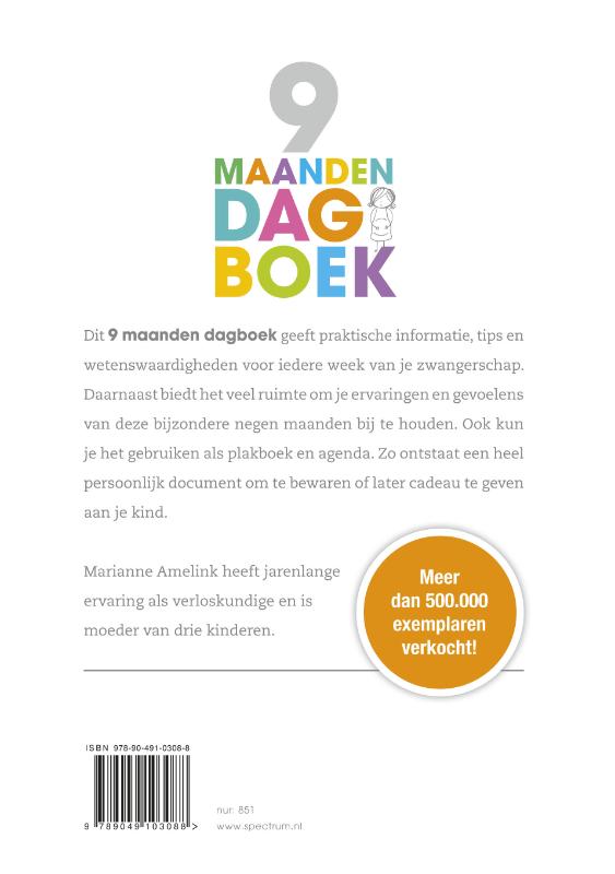 Achterkant van 9 maanden dagboek