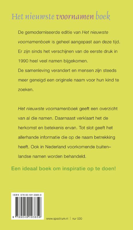 Achterkant van Het nieuwste voornamenboek