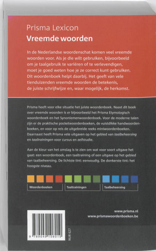 Achterkant van Prisma Vreemde woorden