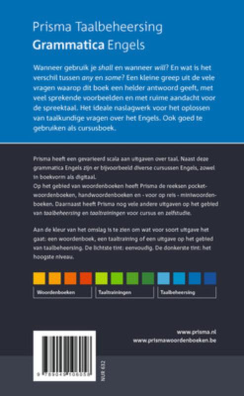 Achterkant van Grammatica Engels