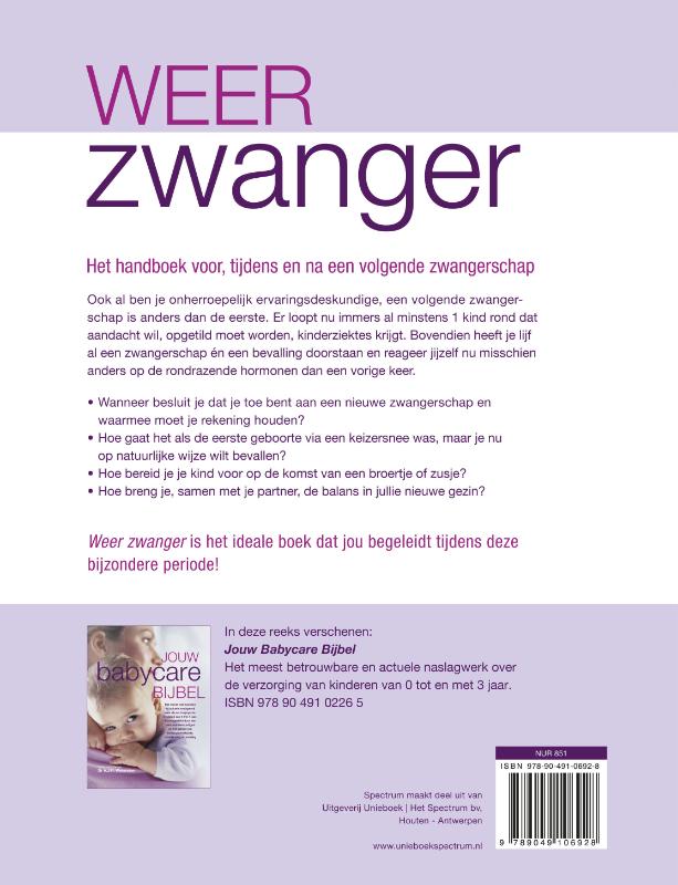 Achterkant van Weer zwanger