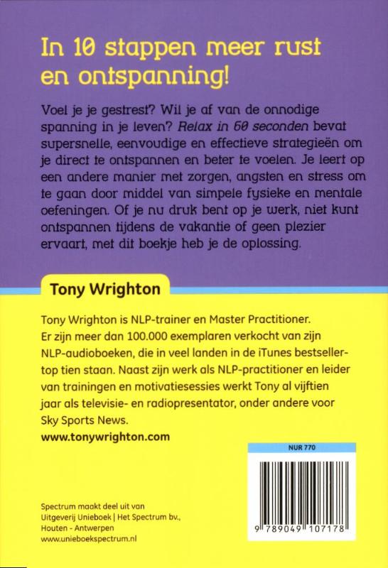 Achterkant van Relax in 60 seconden