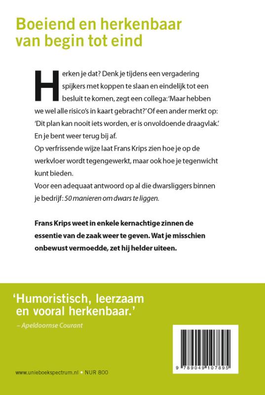 Achterkant van 50 manieren om dwars te liggen