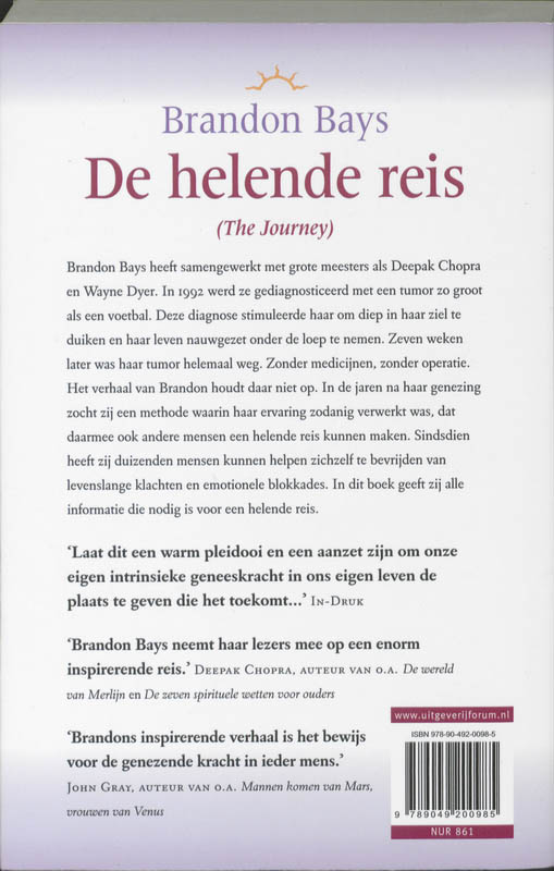 Achterkant van De helende reis
