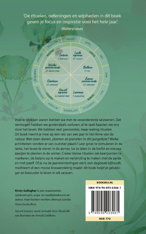 Achterkant van Sacred Seasons