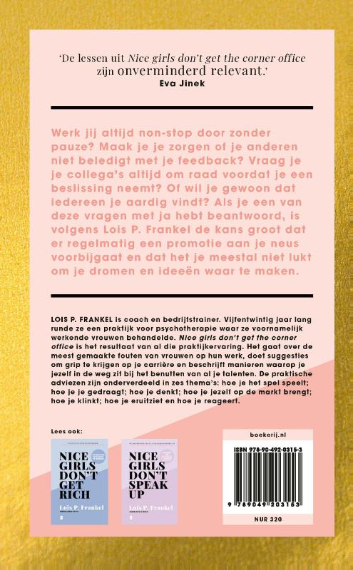 Achterkant van Nice girls don't get the corner office