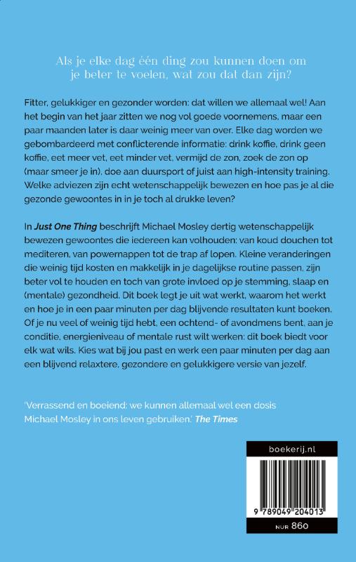 Achterkant van Just One Thing