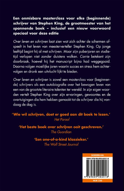 Achterkant van Over leven en schrijven